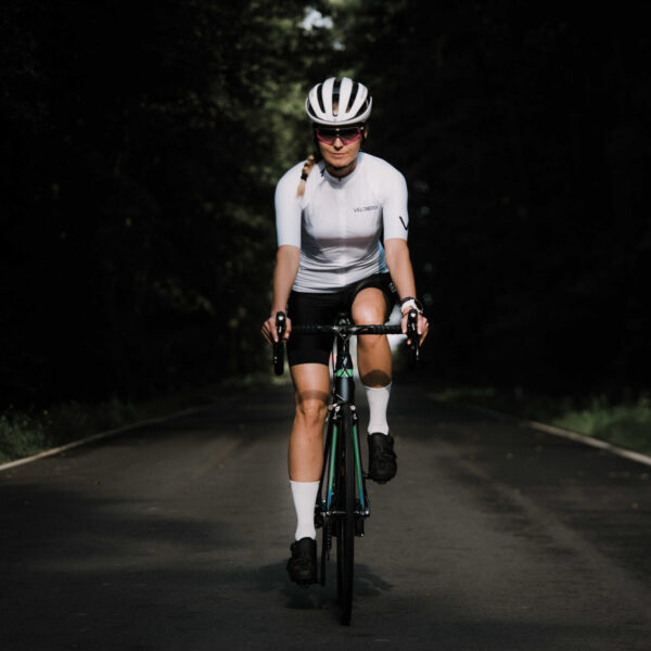 koszulka kolarska damska WHITE Velcredo Odzież rowerowa damska