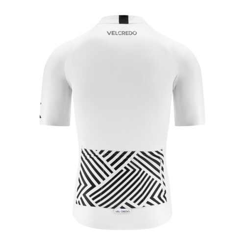 Koszulka kolarska męska biała WHITE z logo Velcredo